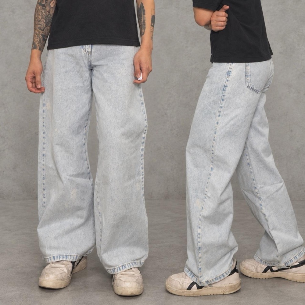 Cotton On Bleach Wash Baggy Jeans Men US 4 28 Acid Wash Relaxed Wide Leg Skater
